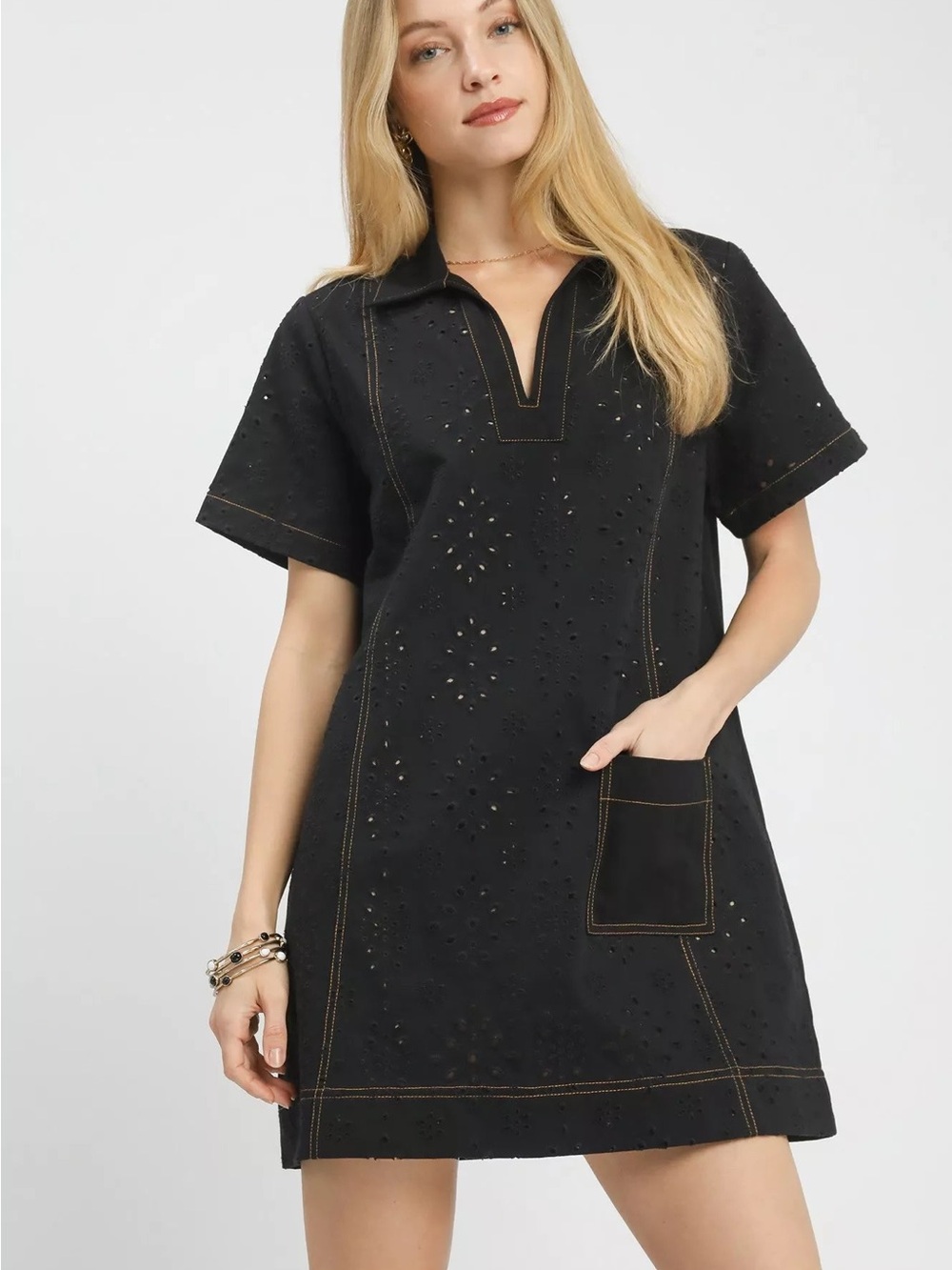 Umgee Black Women's Eyelet Dress Size Small